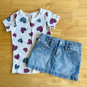 Size 6 Girls Start Denim Skirt & Top Set